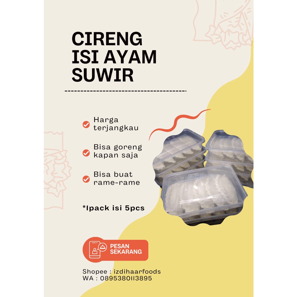 

cireng isi ayam suwir mercon