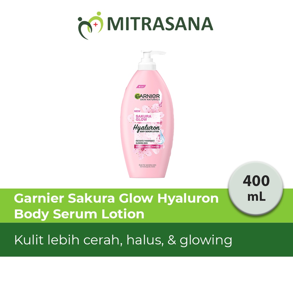 Garnier Sakura Glow Pinkish Hyaluron Serum Milk UV Body Lotion 400 ml