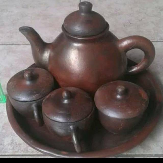 Minum Set Teko Poci Tanah Liat Set Cangkir Tradisional Gerabah Tanah Liat
