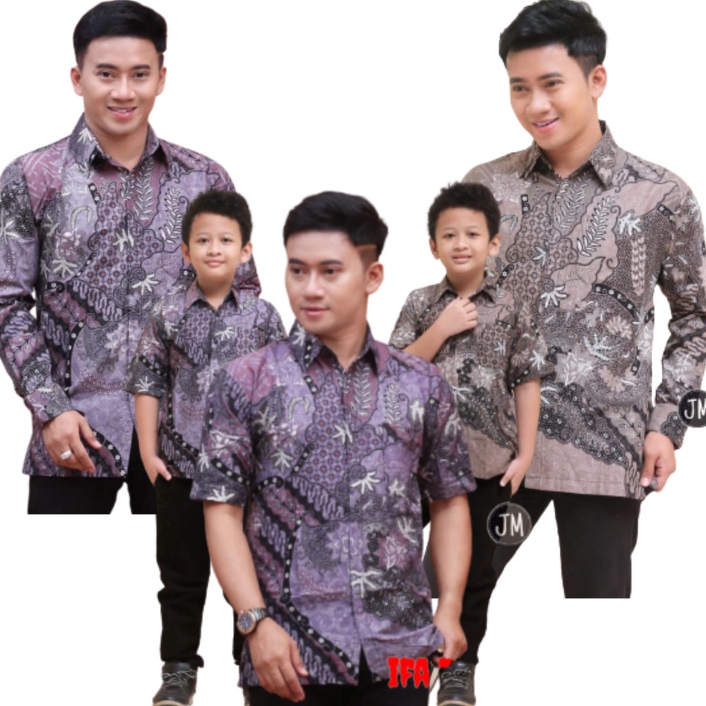 KEMEJA HEM BATIK PRIA LENGAN PENDEK M L XL XXL MOTIF ALBAR UNGUUCOKLAT