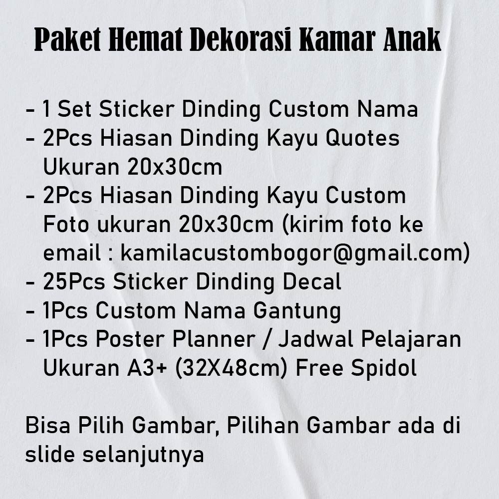 PAKET DEKORASI KAMAR ANAK - PAKET HEMAT STIKER DINDING HIASAN DINDING POSTER