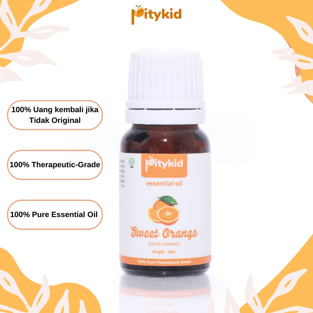 Pitykid Sweet Orange Essential Oil 100% Pure, Therapeutic-Grade 10ml