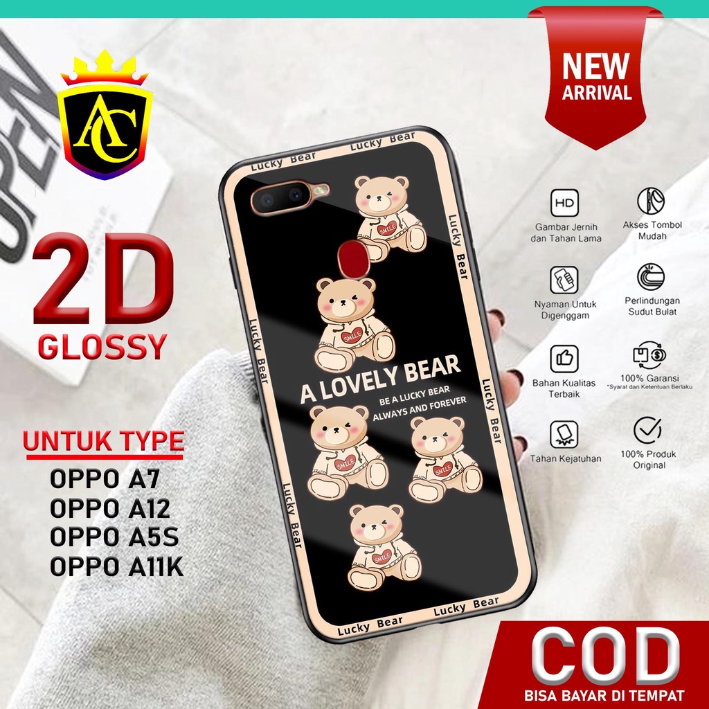 Case OPPO A5s A12 A11K A7 Motif Bear Casing oppo A5s Casing hp Oppo A7 Case hp oppo A12 Aneka Hardca