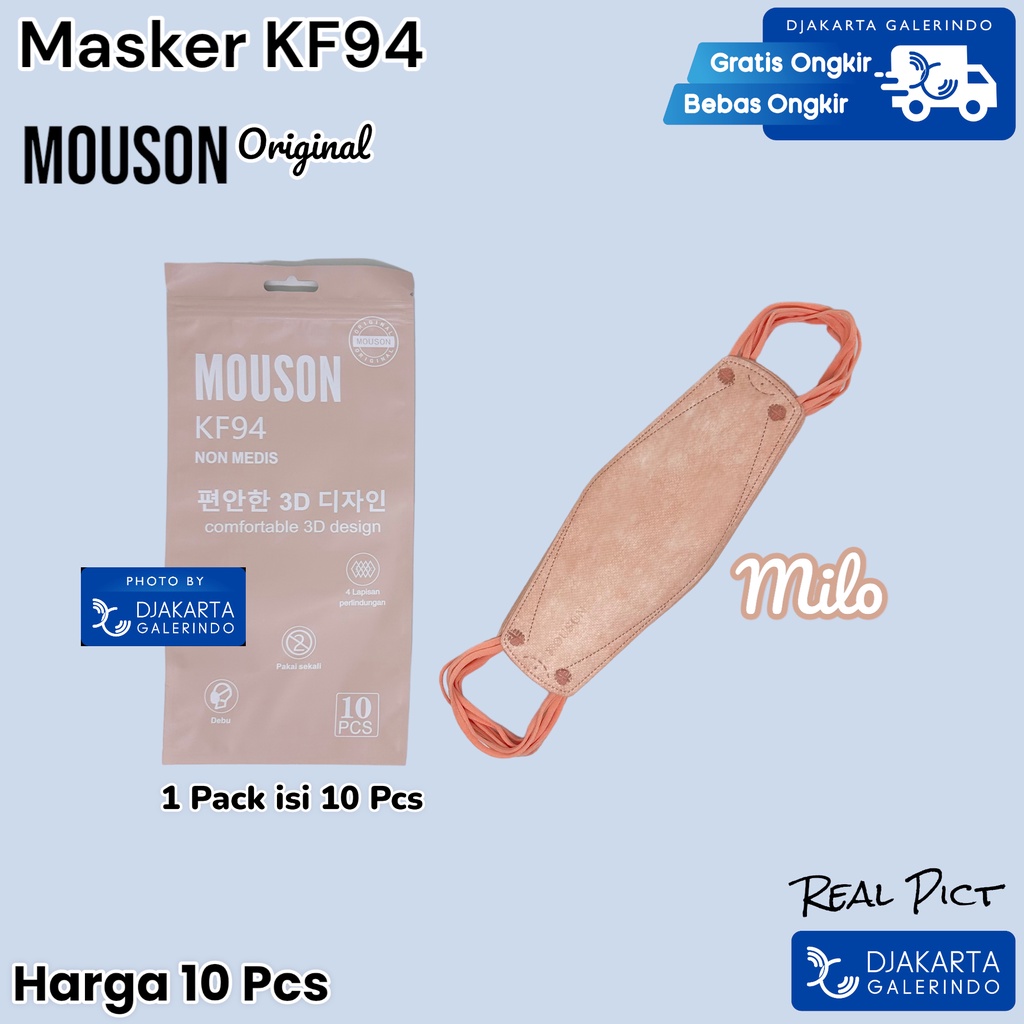 Masker MOUSON KF94 4Ply original isi 10Pcs