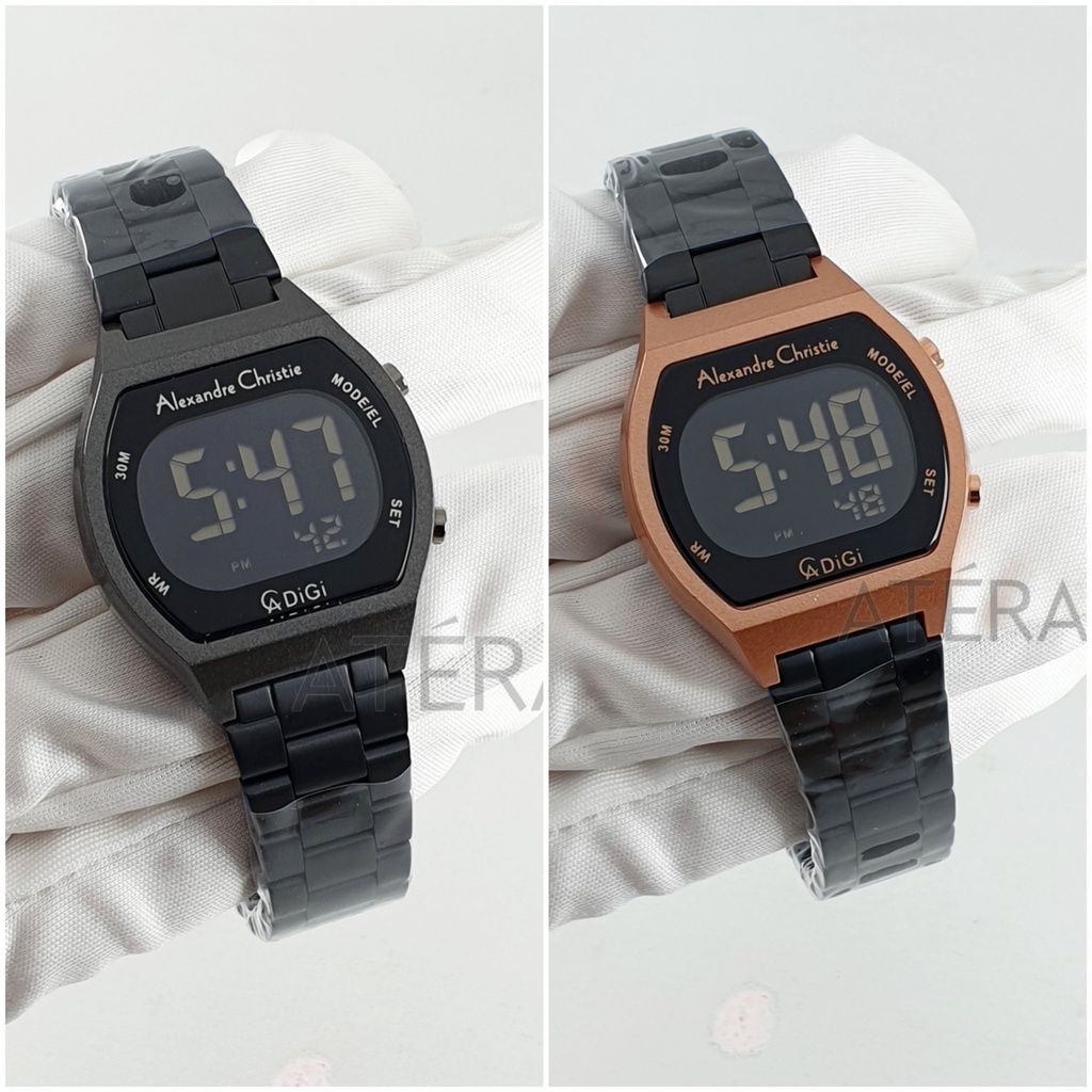 ALEXANDRE CHRISTIE AC 9384 WANITA ORIGINAL / JAM TANGAN CEWEK ALEXANDER AC9384 LH DIGITAL RANTAI ROS