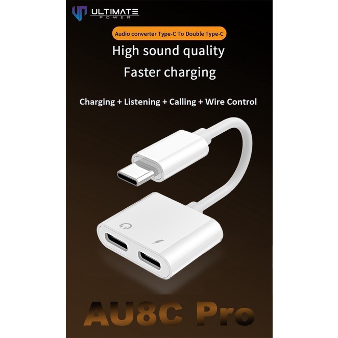 Audio Adapter S23 Ultra S23+ Plus Type C to Dual USB-C AU8C Pro
