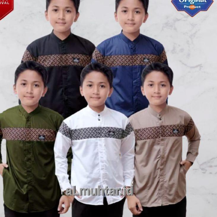 COD Baju Koko anak remaja SD SMP kombinasi batik | koko gus azmi 