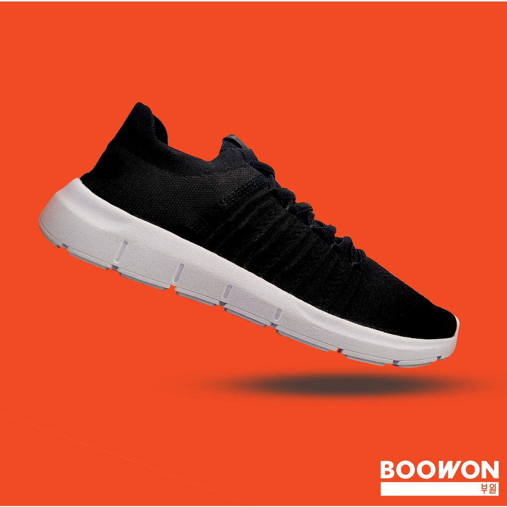 (SIZE 40) Sepatu Pria Sneakers Casual Original 100% NAH Project Flexknit V3.0 Carbon Black