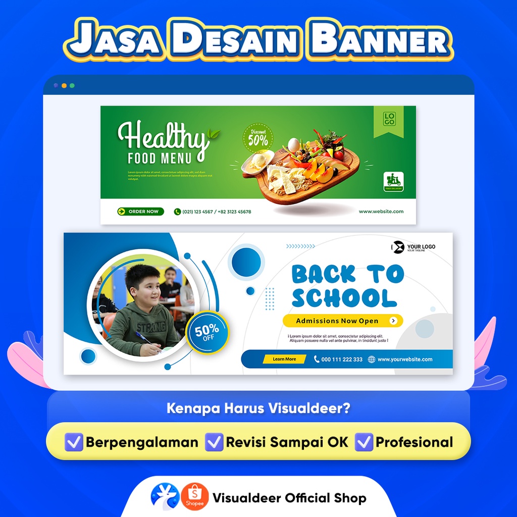Jasa Desain Banner / Flyer / Poster Berkualitas, Template & Custom