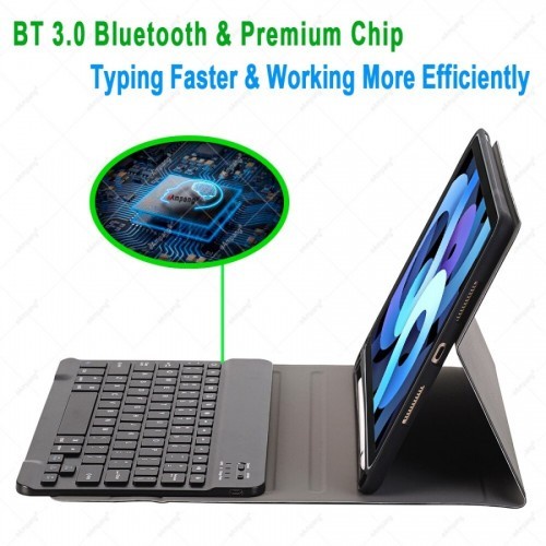 SL-03  Case Keyboard Bluetooth Tab Leather Case Flip Cover Sarung Pen Slot Bahan Silikon Bisa Dipasang Keyboard