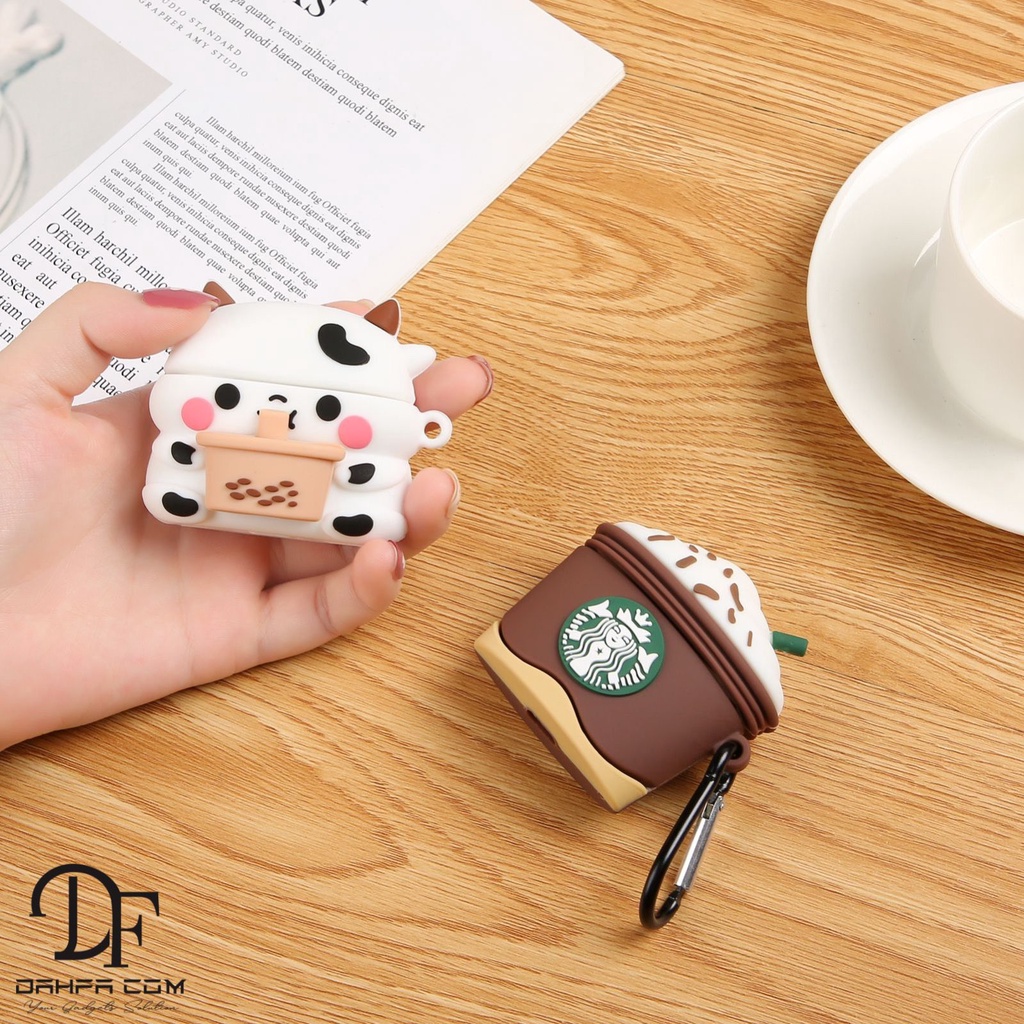 SILIKON CASE LUCU AirPods 4D NASA STARBUCKS APPLE AIRPODS GEN 1 2 3 PRO MOTIF SQUID GAME CAT PANDA C
