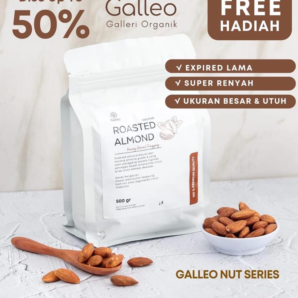 

8.8 KACANG ALMOND PANGGANG 500 GR / ROASTED ALMOND GALLEO