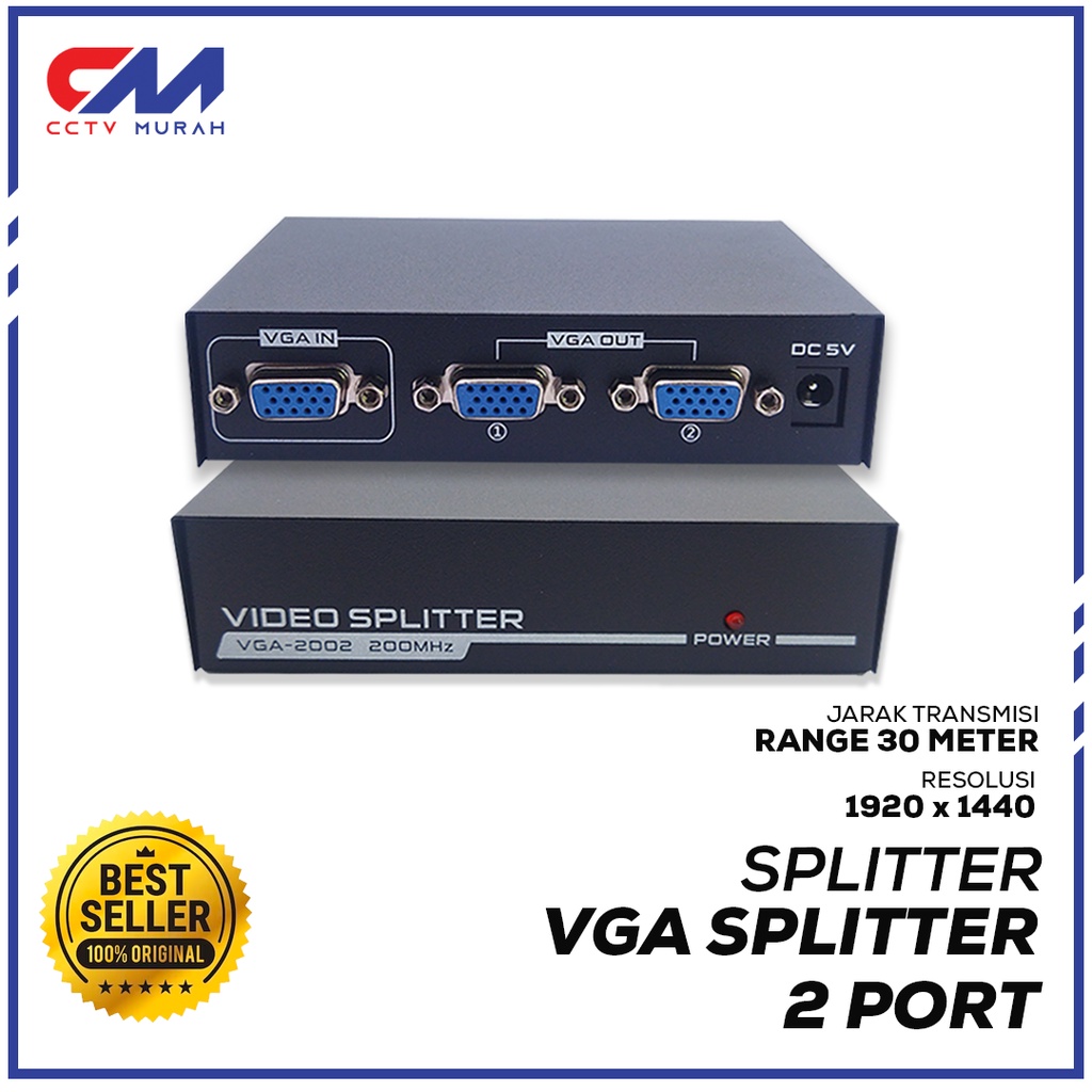 VGA SPLITTER 1 X 2 || VGA SPLITTER 2 PORT || VGA 1 IN 2 OUT