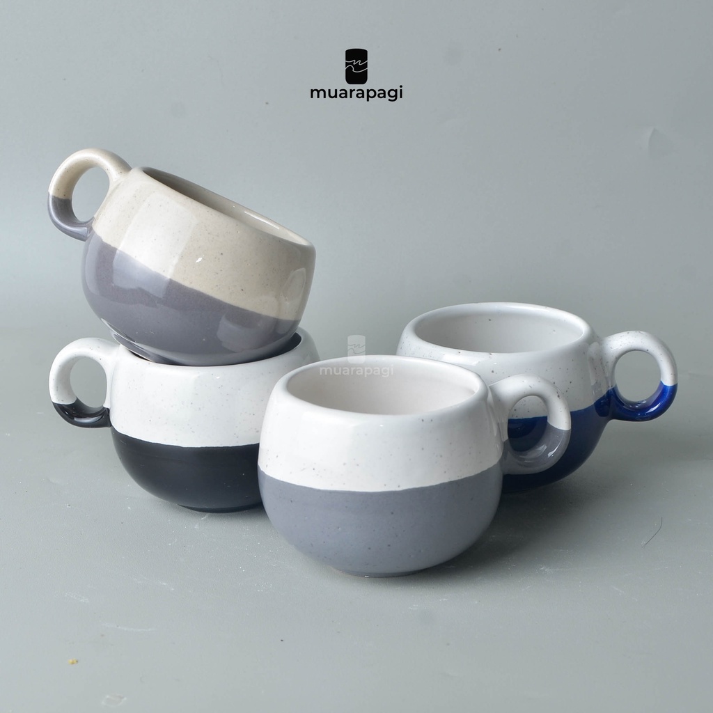 MUARAPAGI Mug Keramik CMH 250ml - Cangkir, Gelas Gagang Kopi, Teh Ocha