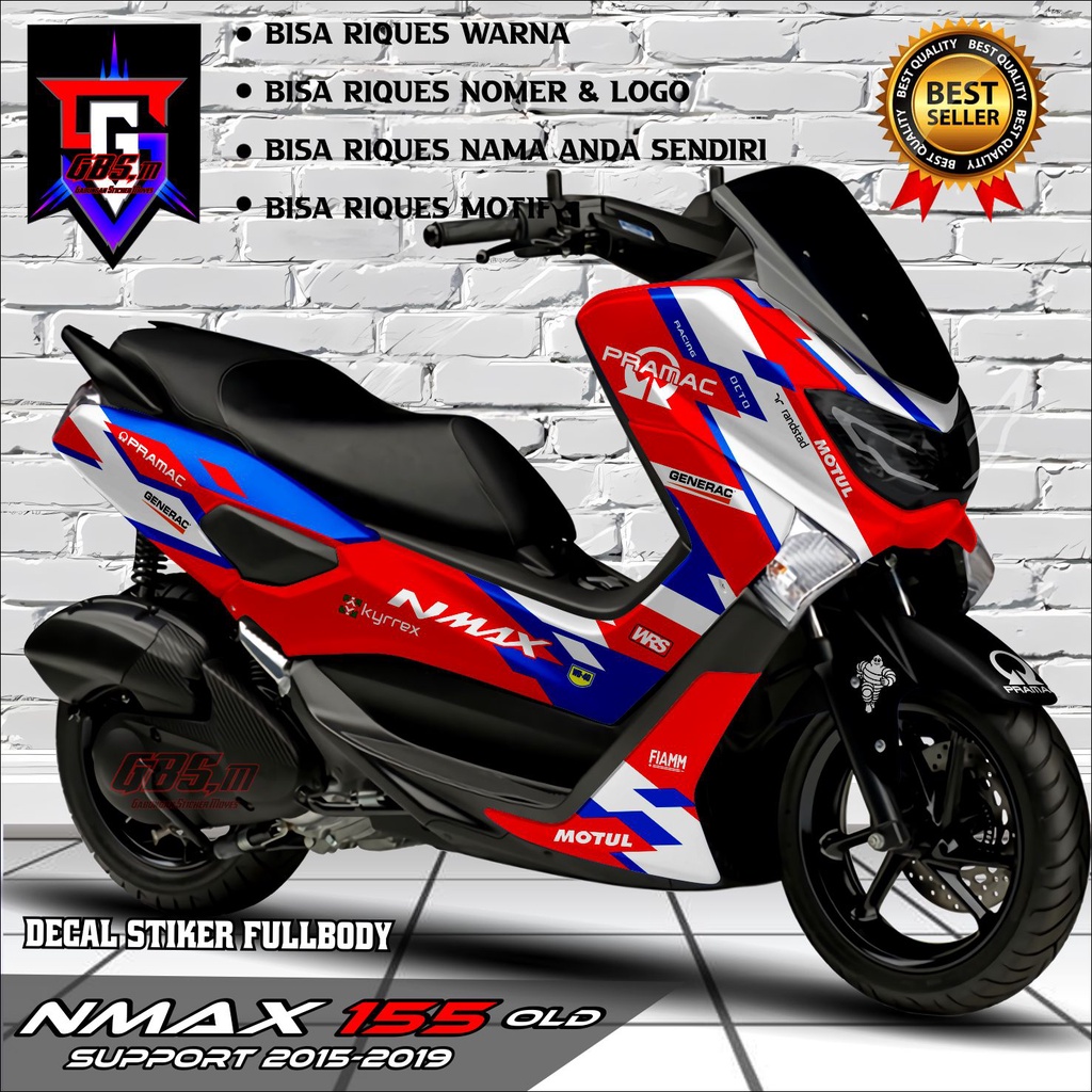 Decal Sticker Variasi Motor Nmax 155 Old Stiker Fullbody Yamaha Nmax Lama 2016-2019 Full Body