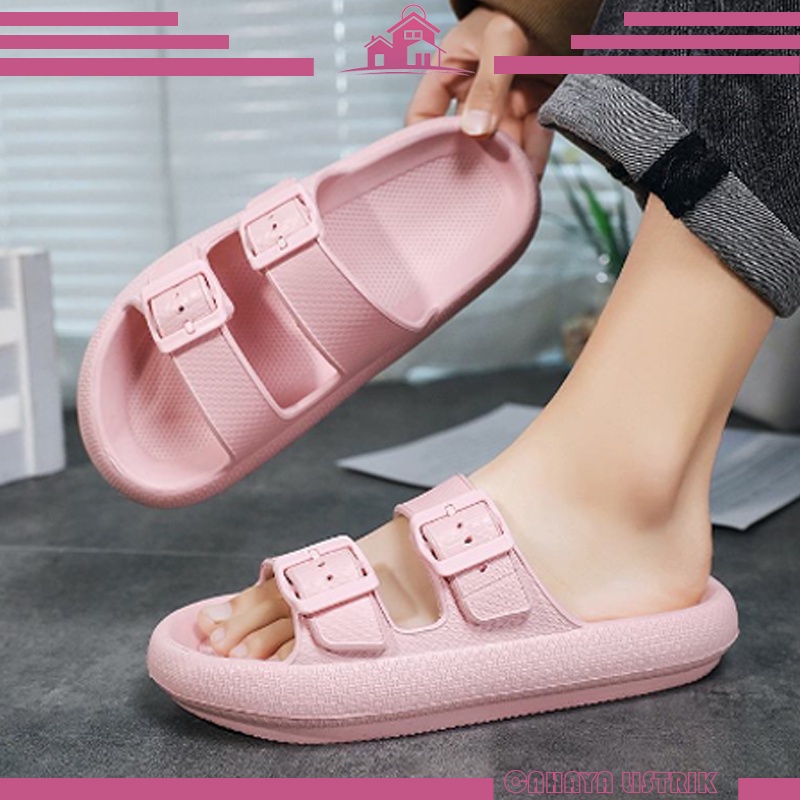 Sandal Korea macaron Wanita dan Cewek Kekinian berbahan eva tebal