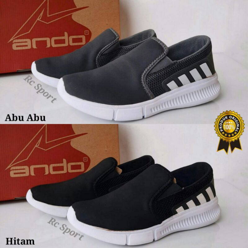 Sepatu Ando Original . Sepatu Slip on Pria Dan Wanita . Sepatu Selop