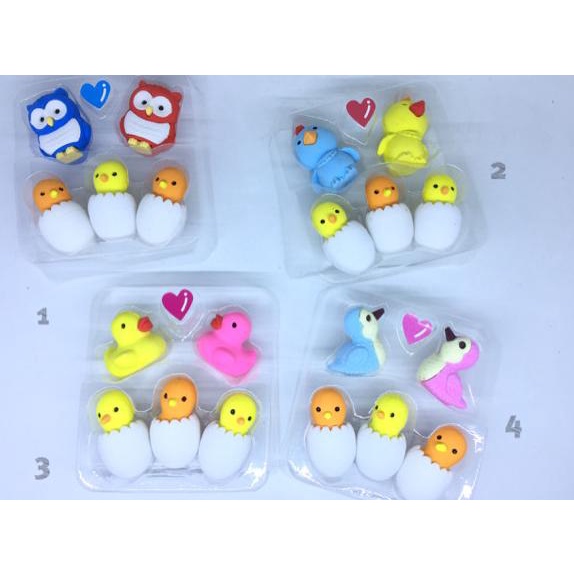 

penghapus 3D bird family