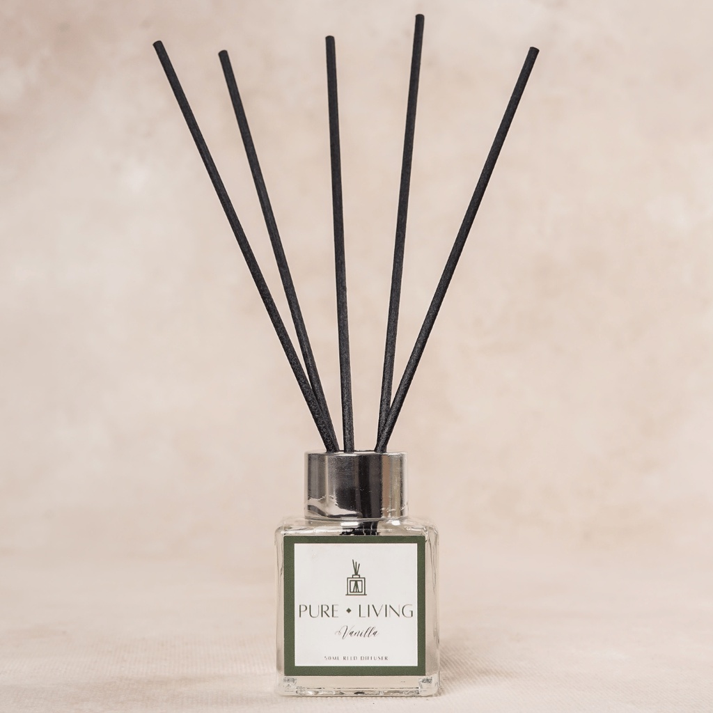 Vanilla Reed Diffuser Essential Oil 50ml | Fiber Stick Reed Diffuser | Pewangi Ruangan | Oil Aromaterapi Diffuser | Birthday Gift Ideas | Minyak Esensial | Room Fragrance Perfume | Pengharum Ruangan Aromatherapy Aromatic