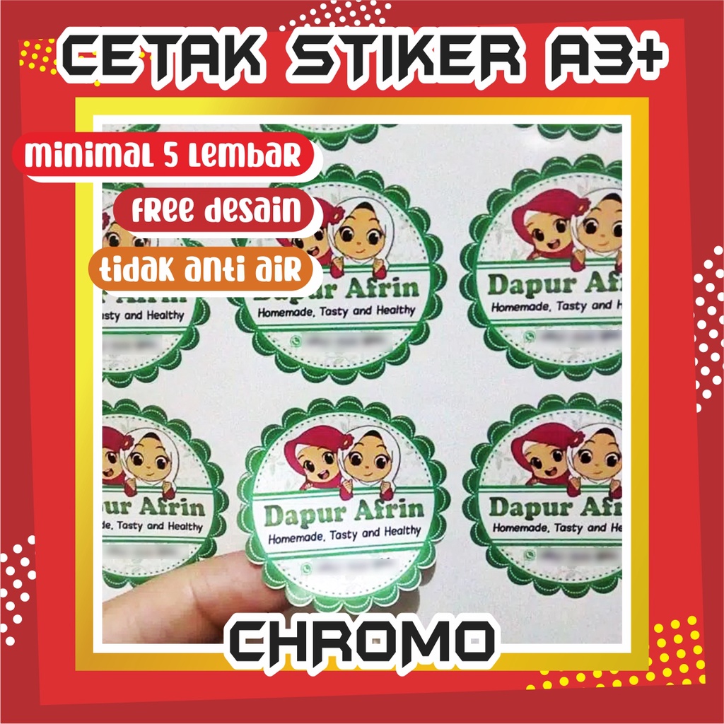 

Stiker Sticker Label Kemasan Makanan Minuman (Chromo)