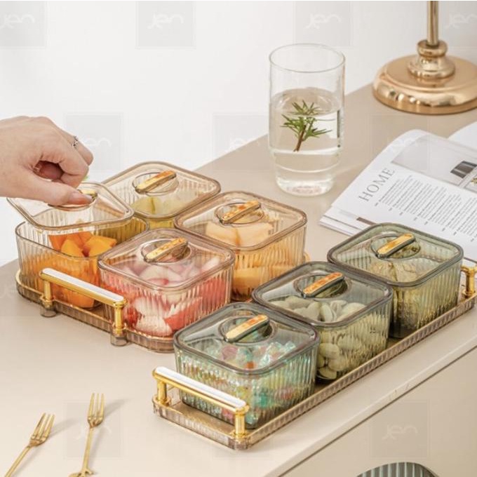 

Hampers Lebaran Toples Kue Kering Snack Cantik Set Premium Tray Korea