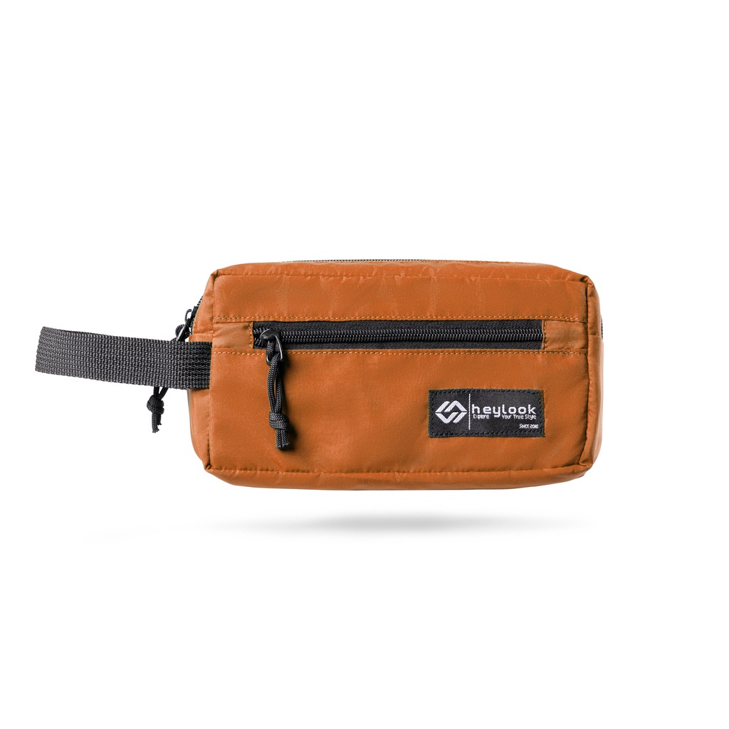 Pencil Pouch Atk Tempat Penyimpanan Pena Pensil Spidol Design Basic Simple - ORANGE