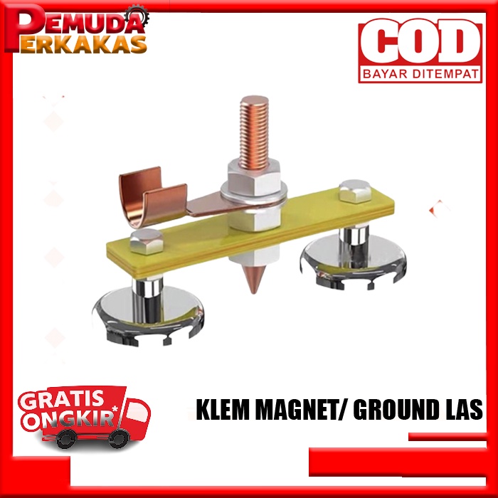 Ground Klem Tang Las Magnet Konektor Kabel Massa Magnet