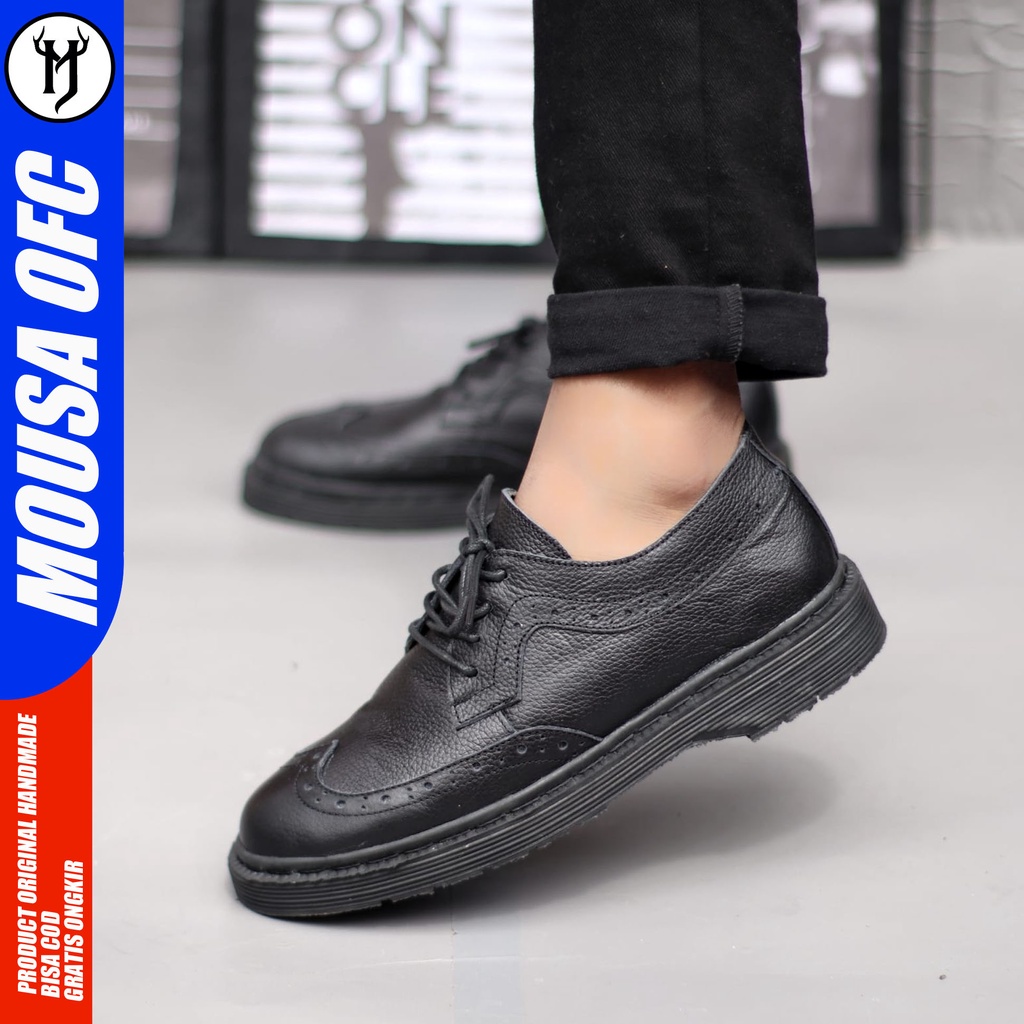 Sepatu Docmart Pantofel Pria Full Black Original Mousa Barbarian