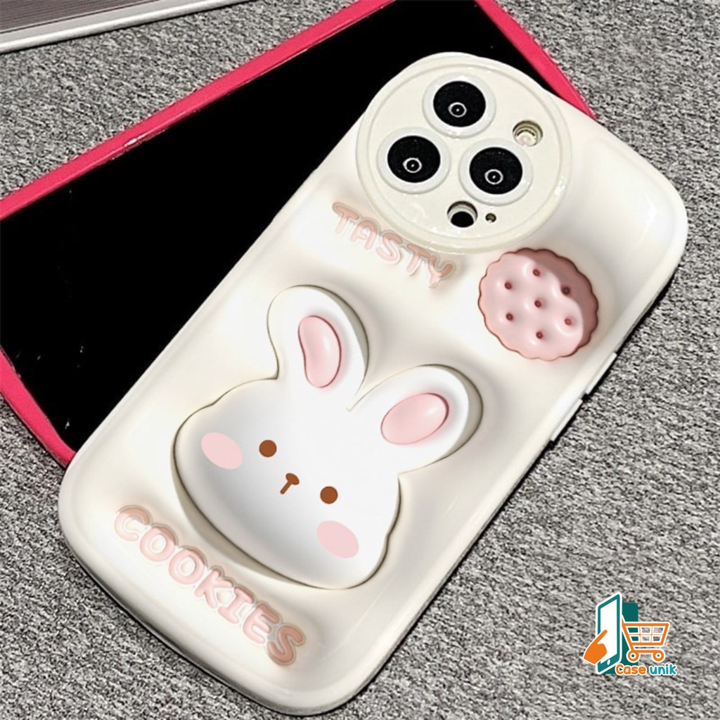 SS149 SOFTCASE MOTIF AKSEN 3D COOKIES RABBIT FOR OPPO A71 A74 A95 A76 A36 A96 A83 F1S A59 F5 YOUTH F7 RENO 8T 4G 4 4F F17 PRO 5 6 7 8 7Z A96 CS5438