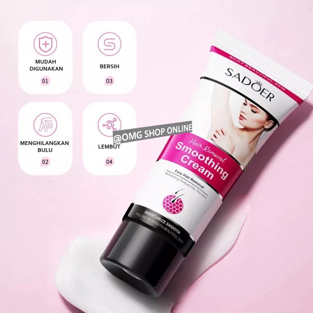 Beli 1 Gratis 1 !!! 5 Menit Penghilang Bulu Permanen Sampai Akar Sadoer Smoothing Cream ORI / Perontok Bulu Permanen Tanpa Rasa Sakit Pencabut Bulu Ketiak Tangan dan Kaki Krim Penghilang Perontok Bulu Permanen Bulu Kaki Bulu Kemaluan Miss V Waxing Ketiak