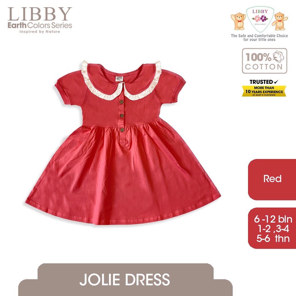 Libby Earth Jolie Dress Anak Perempuan 6 Bulan - 8 Tahun Isi 1 Pcs (Tersedia varian warna dan ukuran)