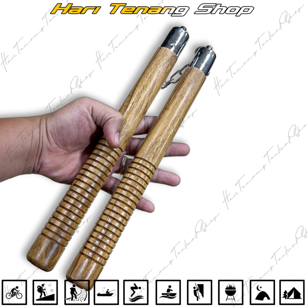 Nunchaku/Double Stik Coklat Kayu Outdoor