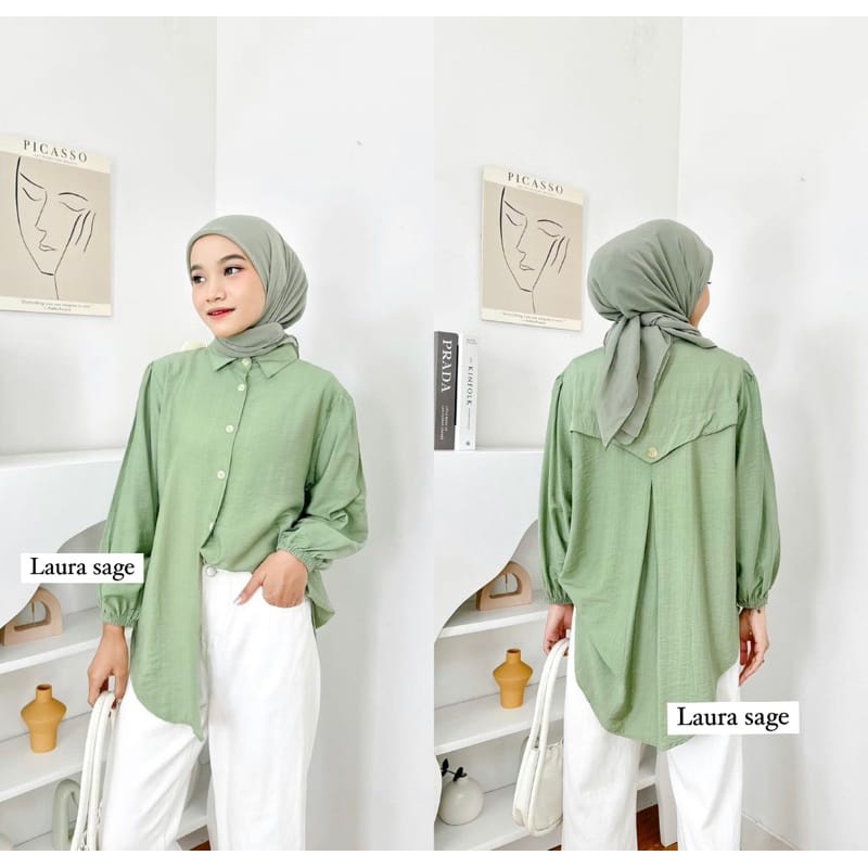 Laura Blouse kemeja Wanita Terbaru / Atasan Blouse Wanita / Kemeja Blouse Polos