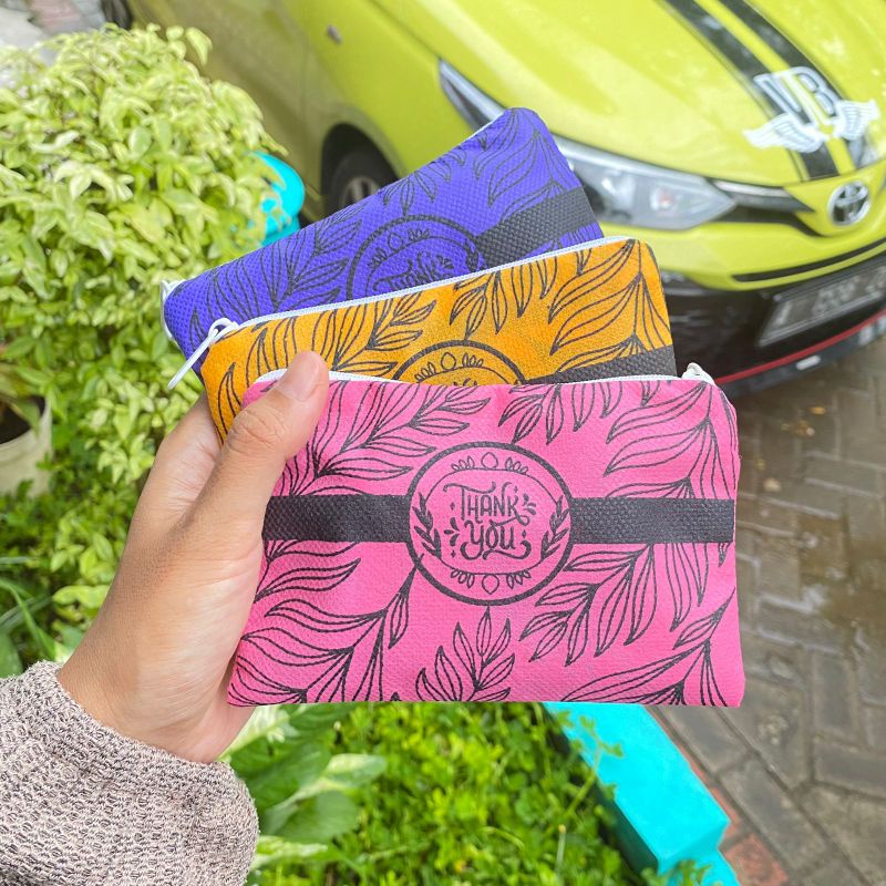 SOUVENIR DOMPET MURAH BAHAN SPUNBOND SIAP KIRIM FREE PACKING PLASTIK UK 14X10