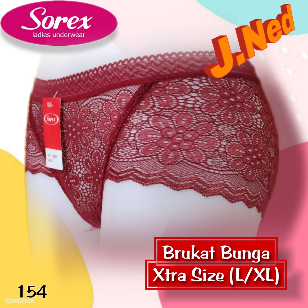 J154 CD WANITA SOREX BRUKAT TRANSPARAN FREE SIZE BESAR SETARA XL