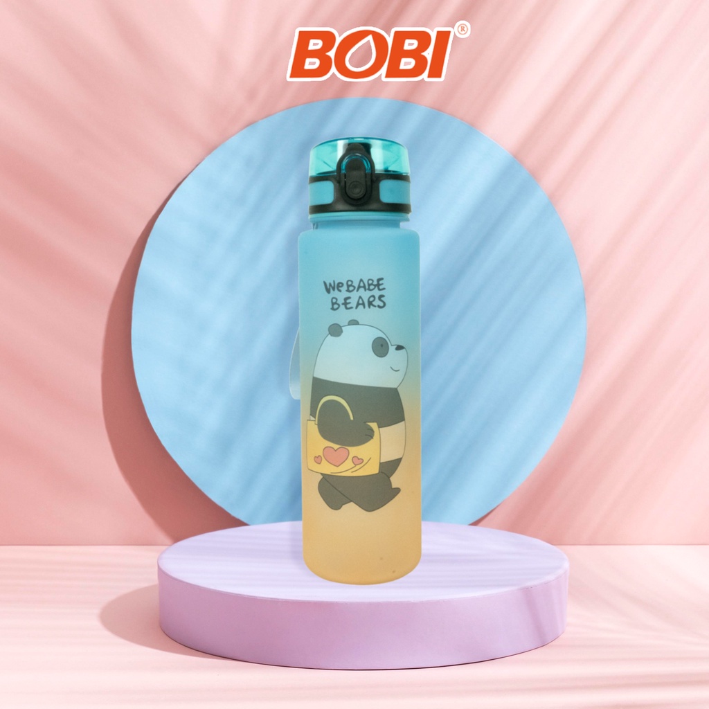 Botol Air Minum Motivasi 900ml kode BZ-268-2 / Botol Minum Viral Warna Gradasi / Botol Minum + Sticker Lucu Bobi