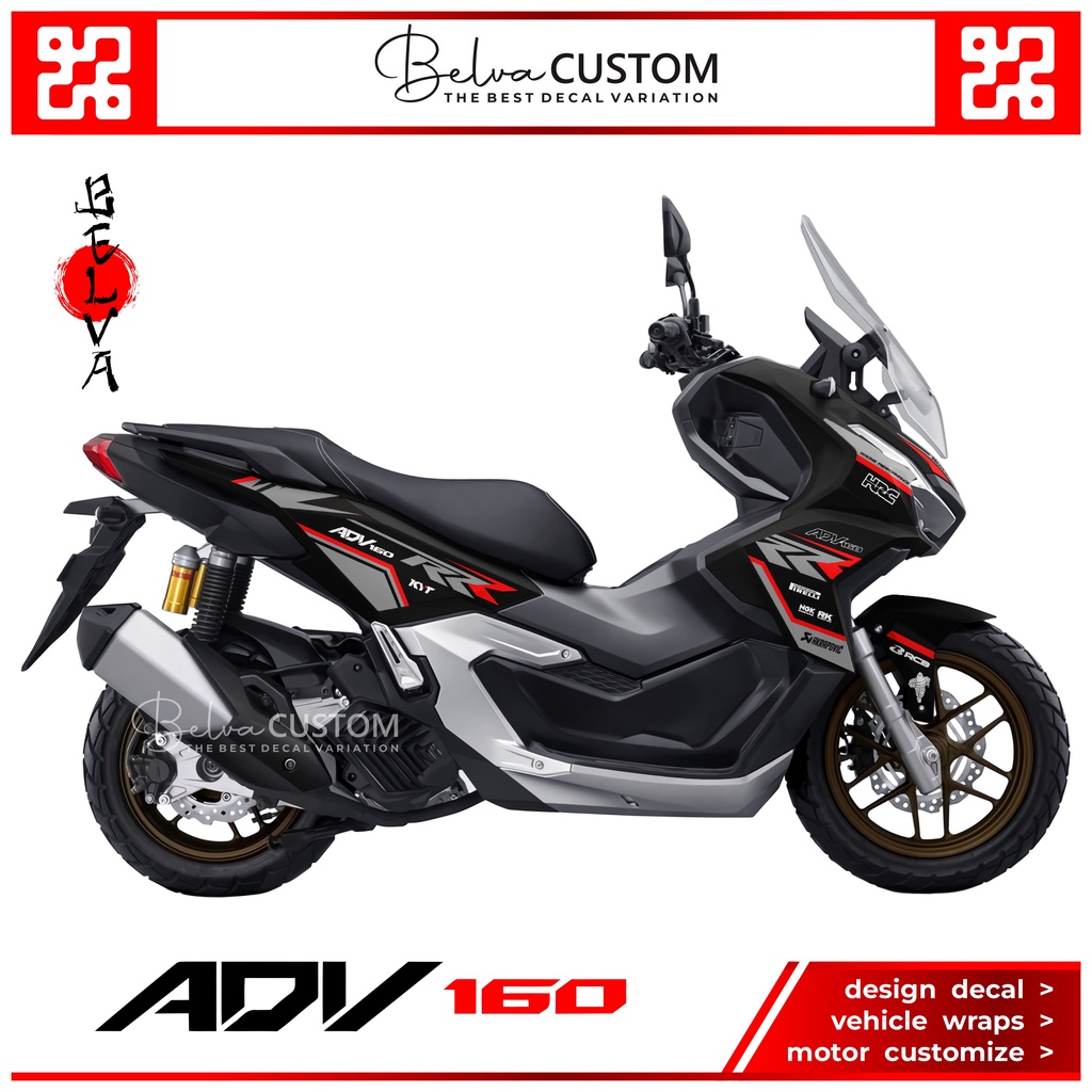 Striping ADV 160 Livery Fireblade racing - Stiker Motor Honda ADV 160 baru Design Custom - Stock Dec