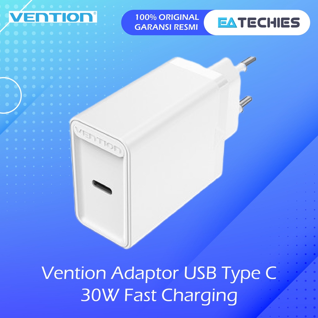 Vention Adaptor USB Type-C Kepala Charger 30W USB PD 3.0 Fast Charging