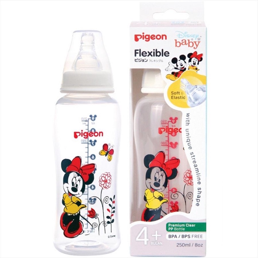 Botol susu Pigeon Flexible PP Slim Streamline 250 ML Minnie Mouse