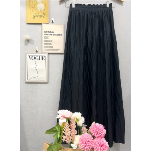 GS- ROK PLISKET KOMBI ZIGZAG/ ROK WANITA/ROK PLISKET PANJANG/ROK MUSLIM/ROK PLEATED/MAXY SKIRT