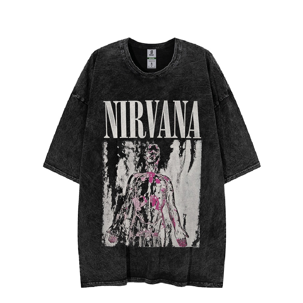 Nirvana Band Vintage Oversize Washed Tee T-shirt