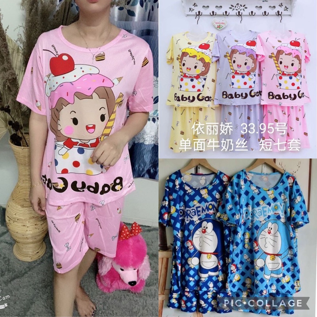 SETELAN IMPORT/set wanita celana 3/4