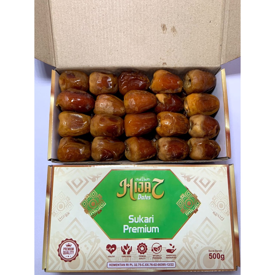 Kurma Sukari Hijaz 500g - Buah Kurma Berkualitas Tinggi dari Tanah Suci Hijaz untuk Kesehatan dan Kenikmatan Anda