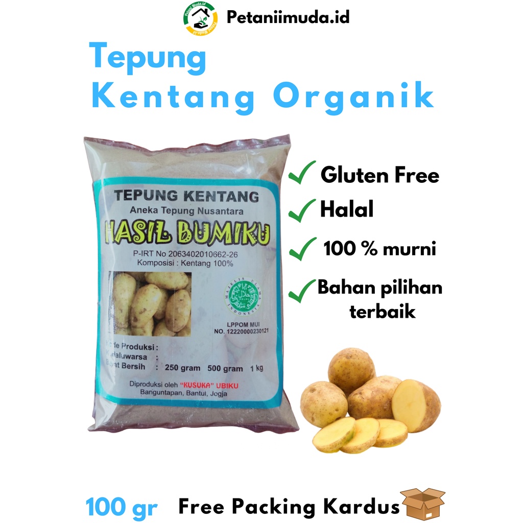 

Tepung Kentang Organik kemasan 50 gram/Tepung Kentang Organik kemasan 100 gram/Potato Flour Organic 100 gram/Bubuk Kentang kemasan 100 gram/Potato Flour 100 gram/Kentang bubuk kemasan 100 gram/Kentang murni 100 %