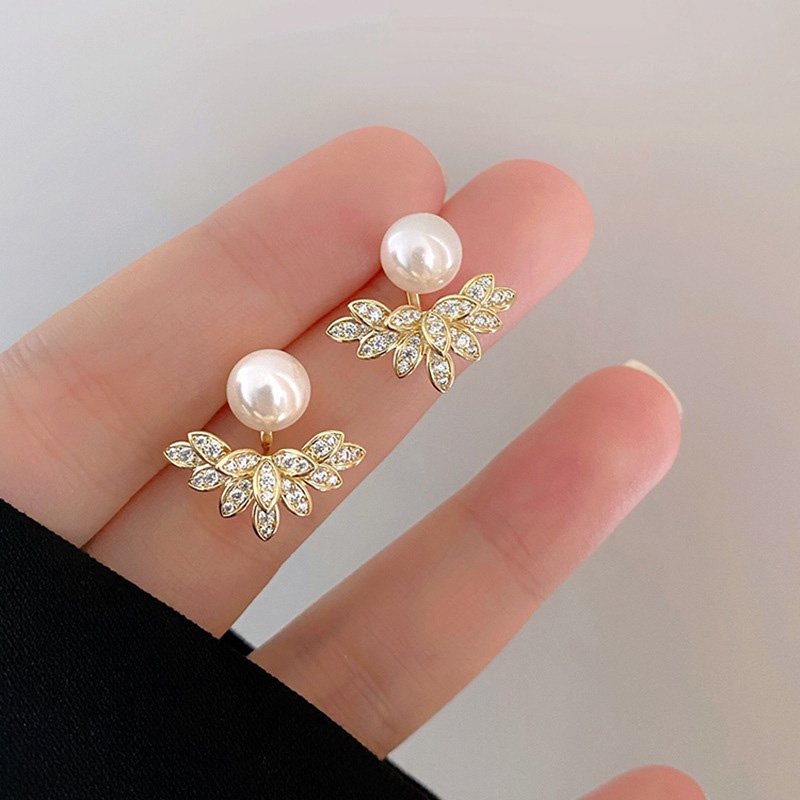 [KD] Anting Mutiara Anting Sterling Silver Desain Rasa High-end Tren Sayap Zirkon Anting