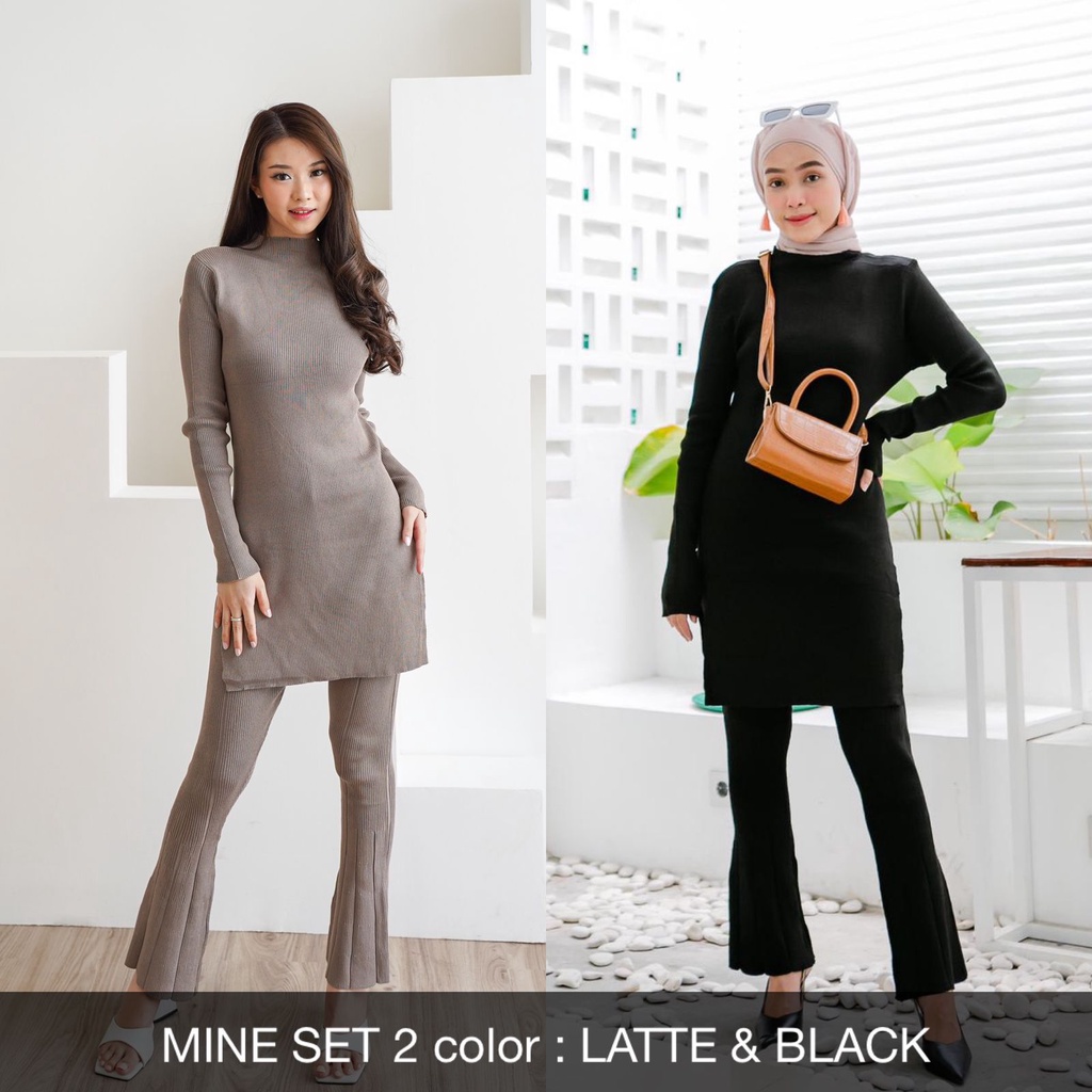 BAJU SET WANITA MINE SET KNIT IMPORT