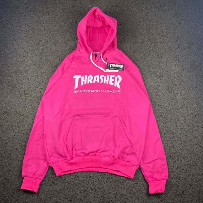 HOODIE THRASHER PINK FULL TAG LABEL CASUAL HYPE