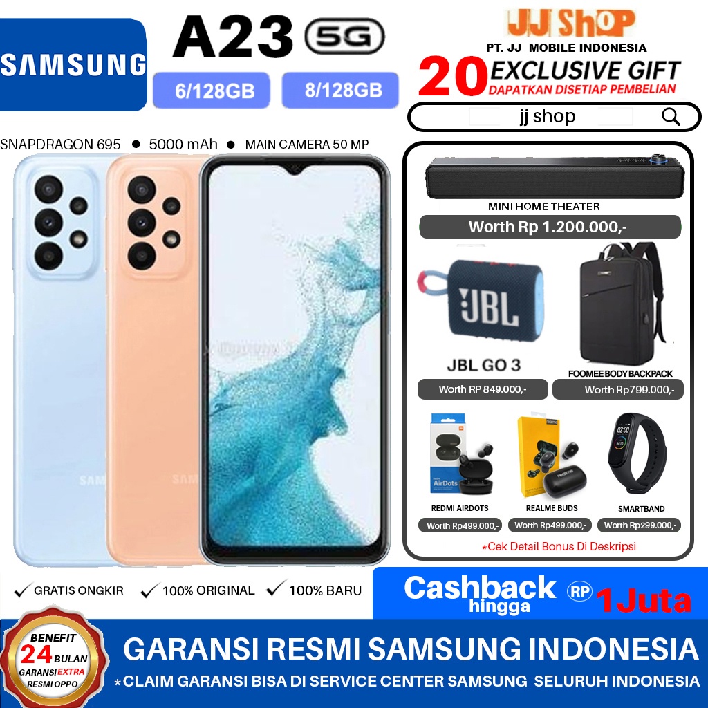 SAMSUNG GALAXY A24 A23 5G 8/128 &amp; 6/128 GB RAM 8GB 6GB ROM 128GB GARANSI RESMI SEIN