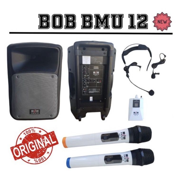 12 inch Speaker Aktif Portable BOB New BMU Bluetooth & 3 wireless ORI