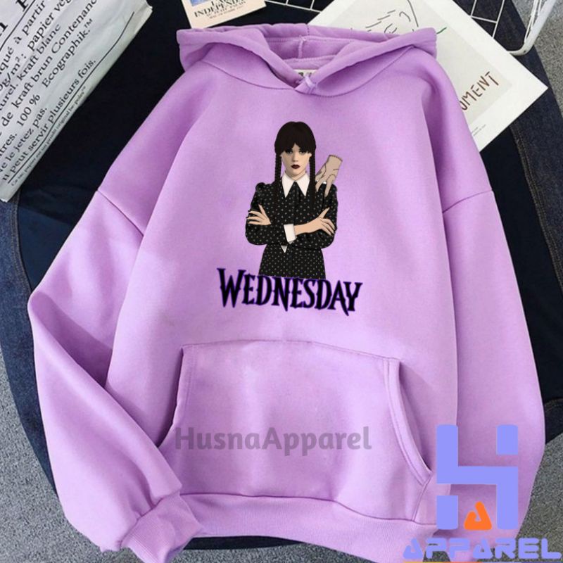 JAKET HOODIE ANAK WEDNESDAY ADDAMS SCARED